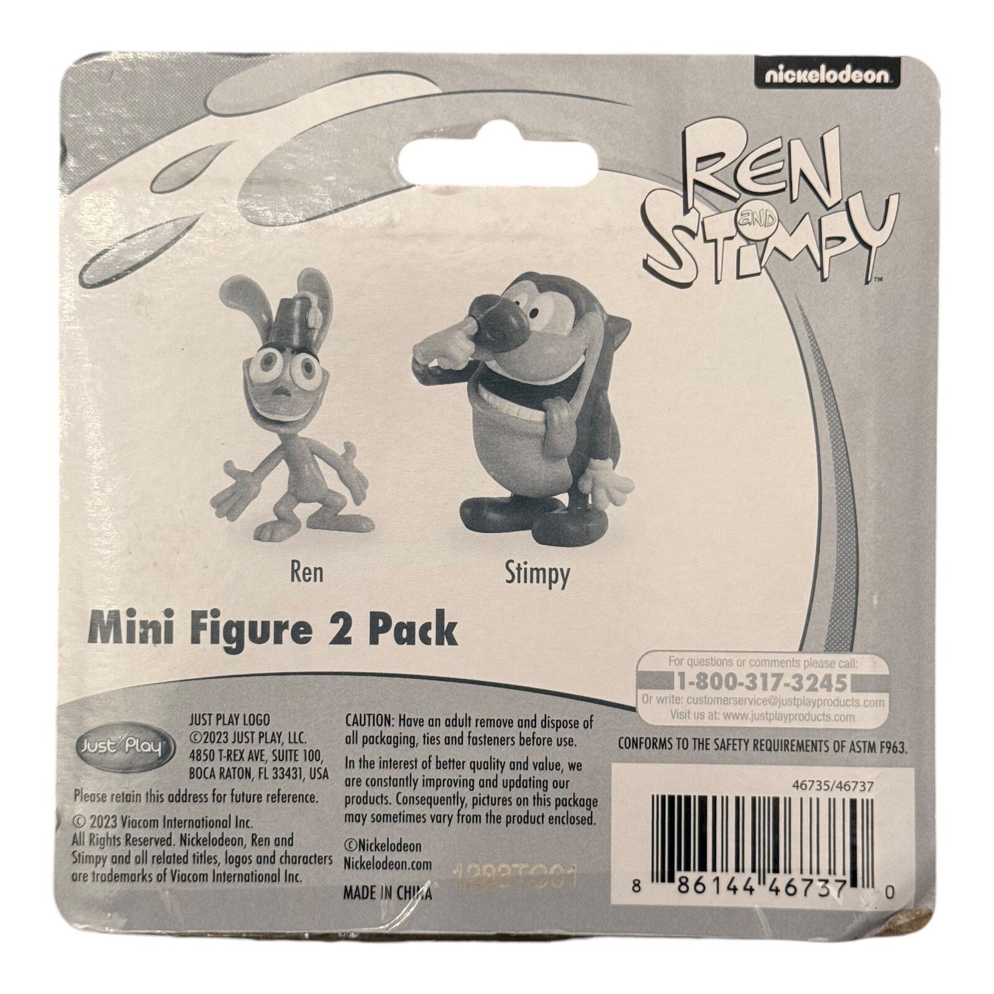 Ren And Stimpy 2 Pack Retro Nickelodeon 3" Figures Just Play Mini Figures