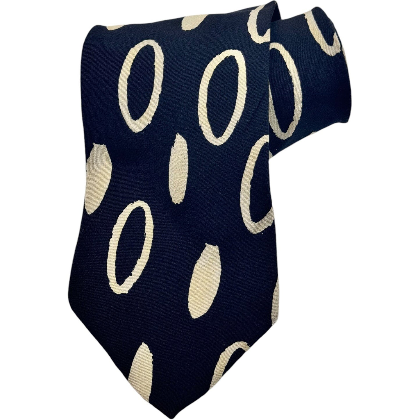 HUGO BOSS Men's 100% Silk XL Necktie ITALY Designer Black/White 57” x 4”