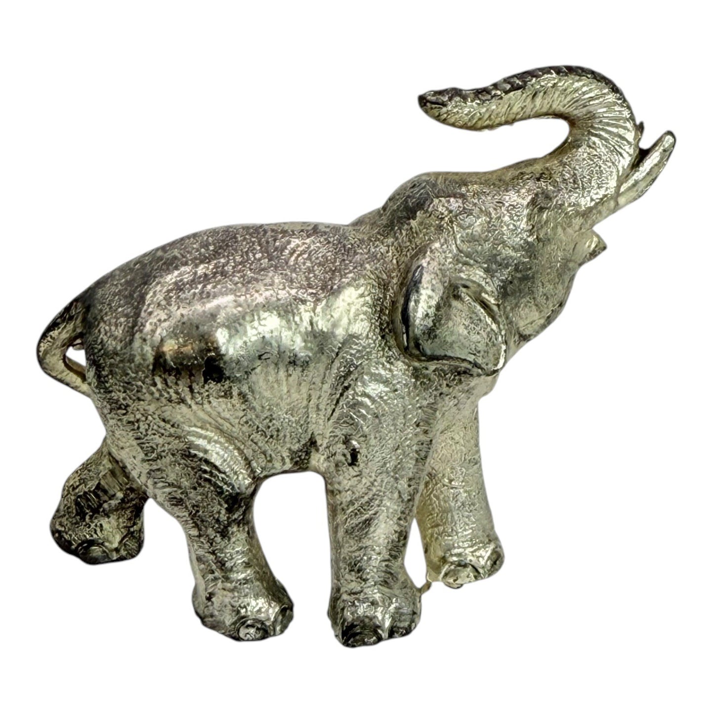 Brass Elephant Figurine Trunk Up Good Luck Decor Animal Statue Collectible