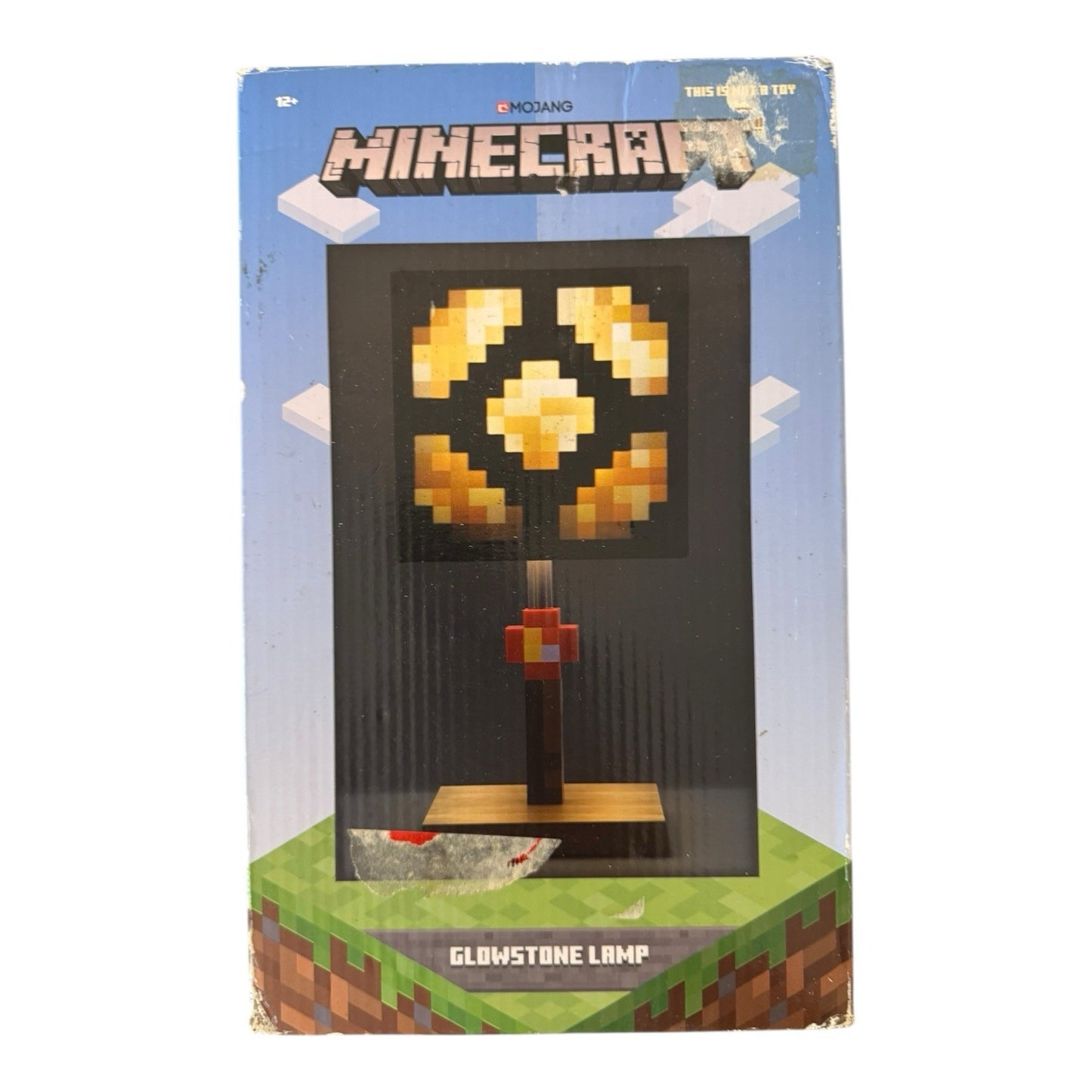 Minecraft Glowstone 14" LED Desk Lamp – Corded Night Light for Gamers & Fans