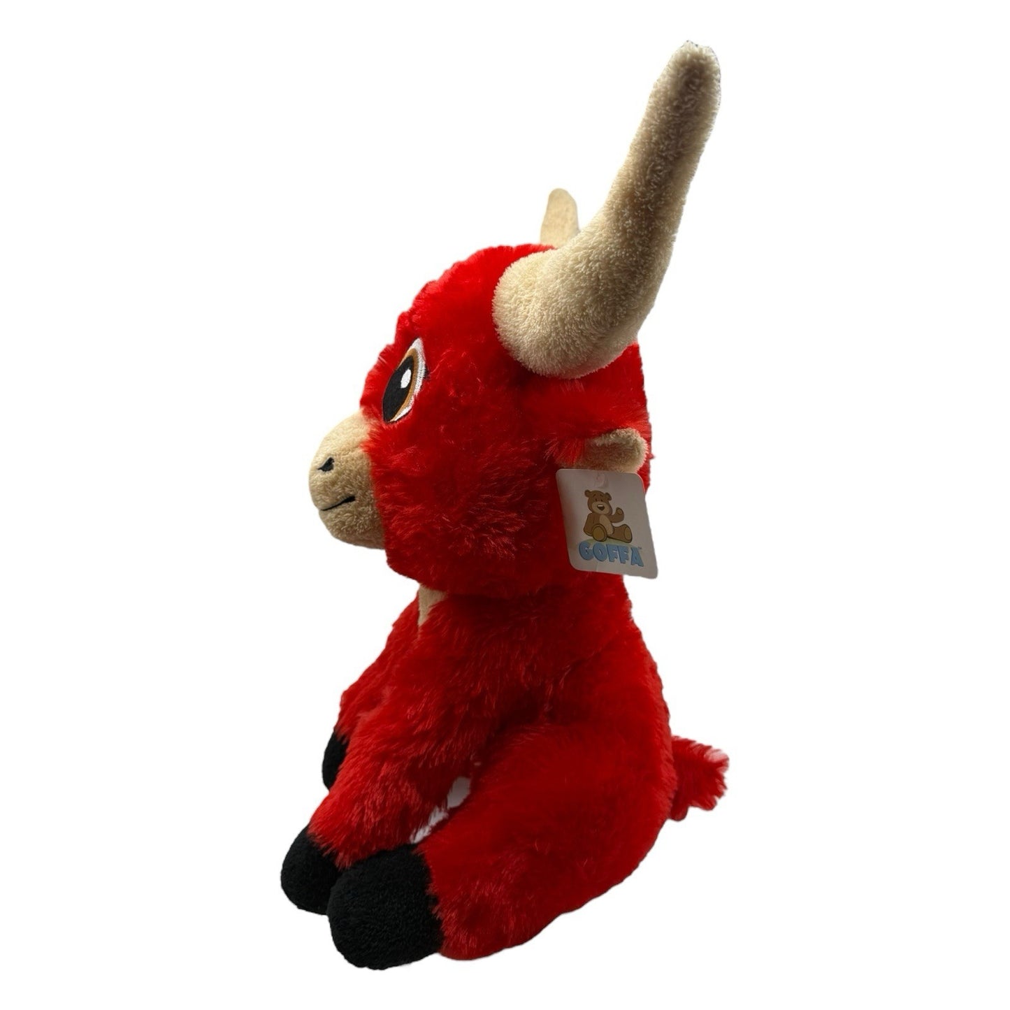 Goffa Large Red Bull Plush Ferdinand Stuffed Animal with Horns – 18" Wide