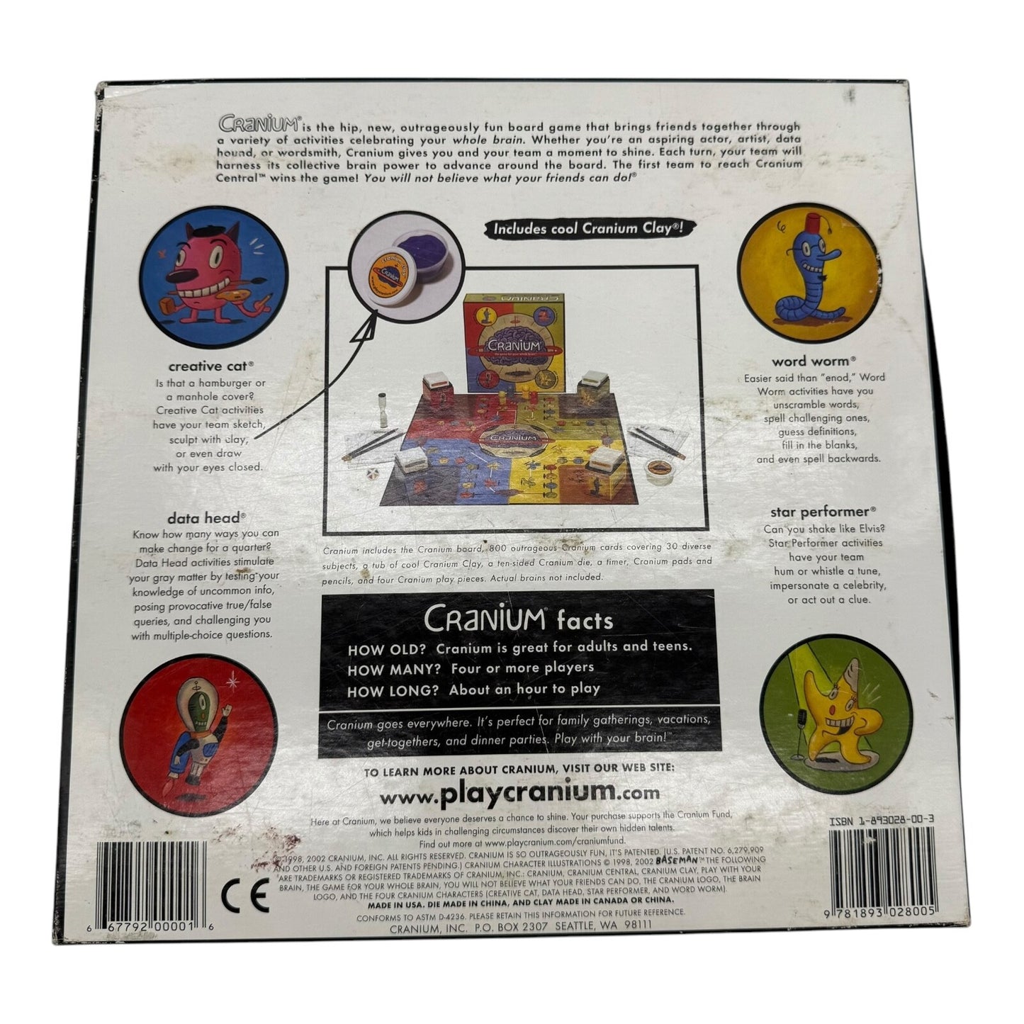 Cranium Brain Board Game 1998 2002 Family Fun