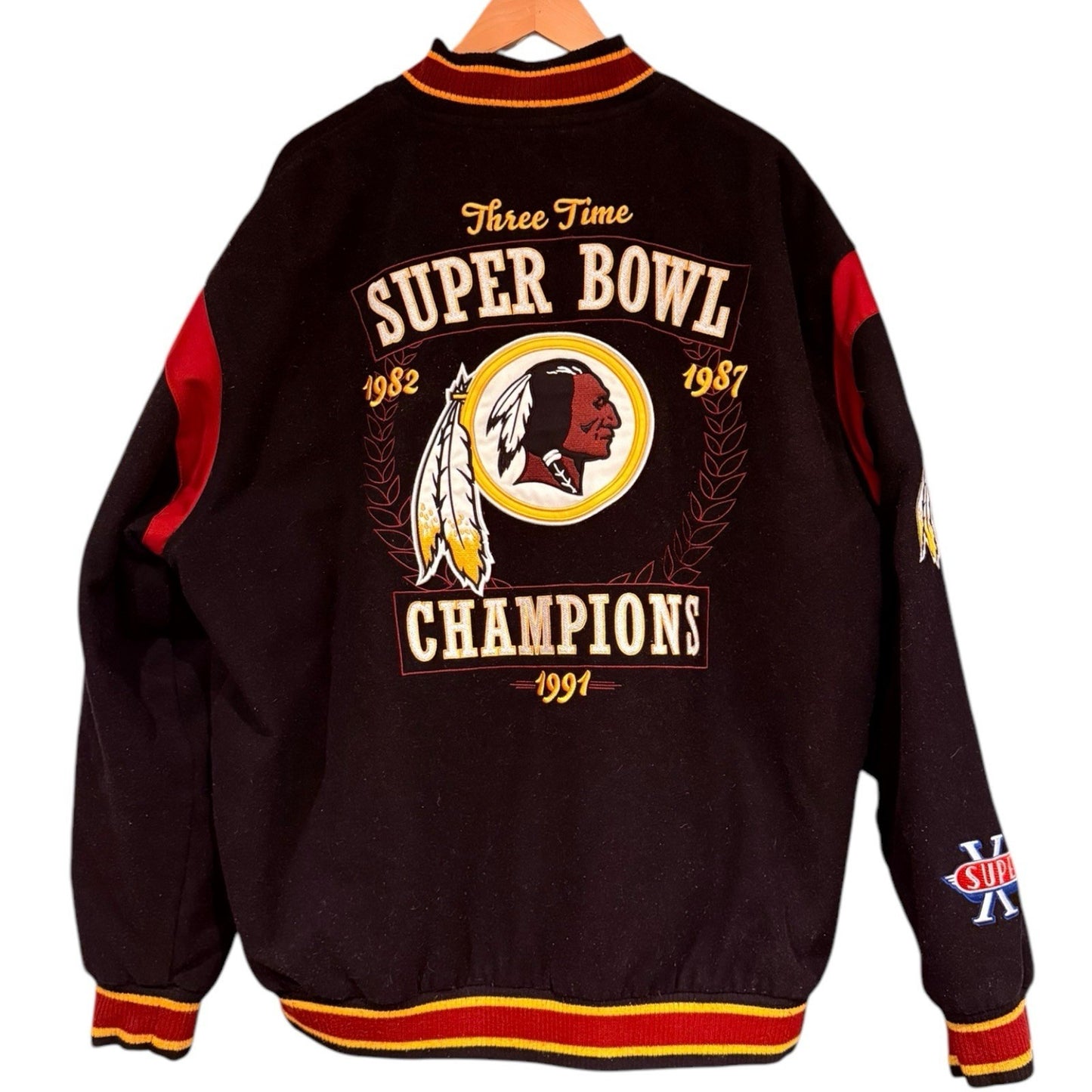 Washington Redskins 3 Super Bowl Champions Varsity Reversible 2XL Rare & Flawed