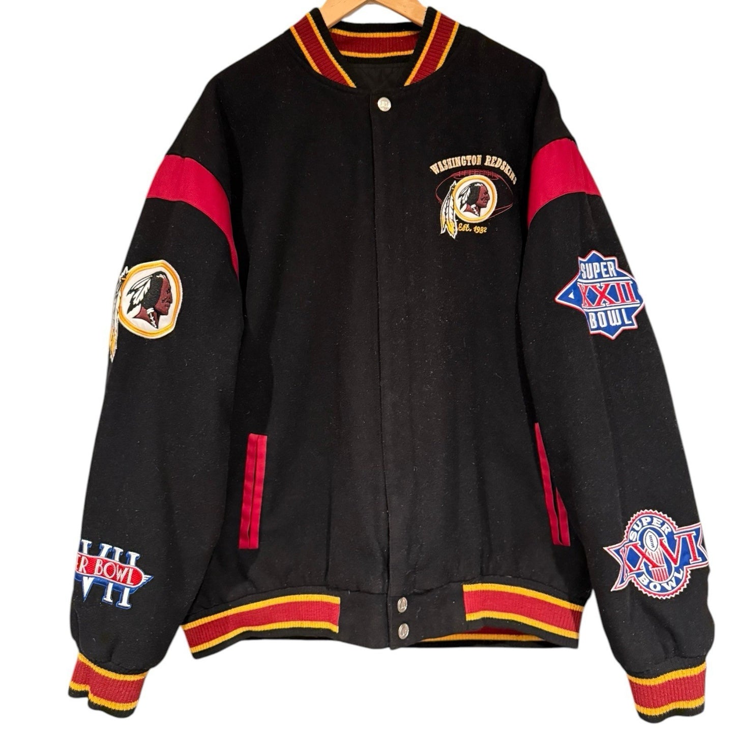 Washington Redskins 3 Super Bowl Champions Varsity Reversible 2XL Rare & Flawed