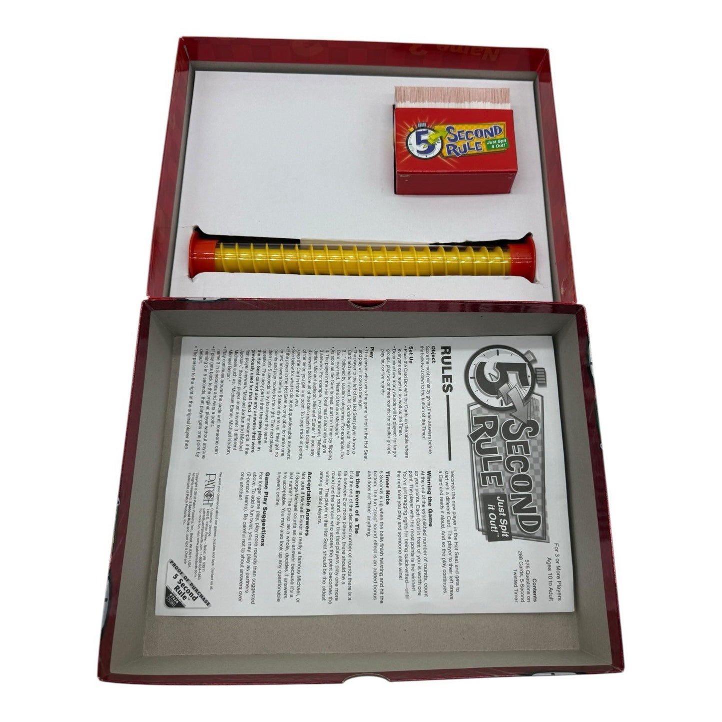 Play Patch Five 5 Second Rule Board Game - Fun Family Trivia Game