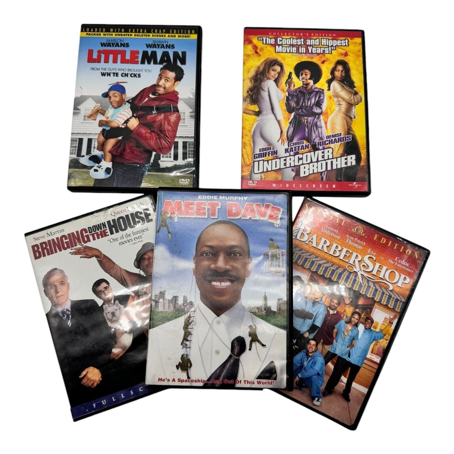 Black Comedy Movie Night - 5 DVD Movie Lot Littleman/Meet Dave/BarberShop & More