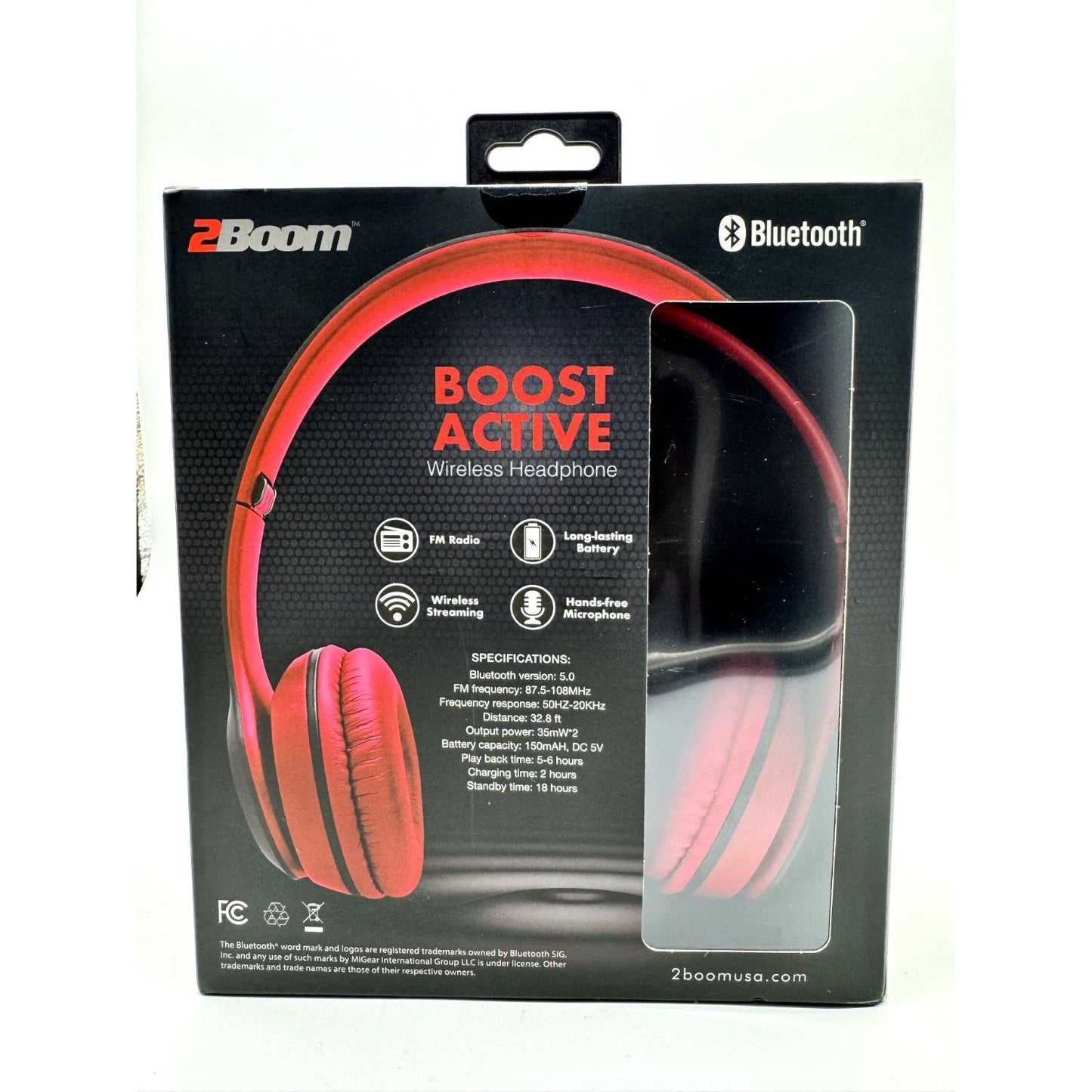 2Boom Boost Active Wireless Headphones Red