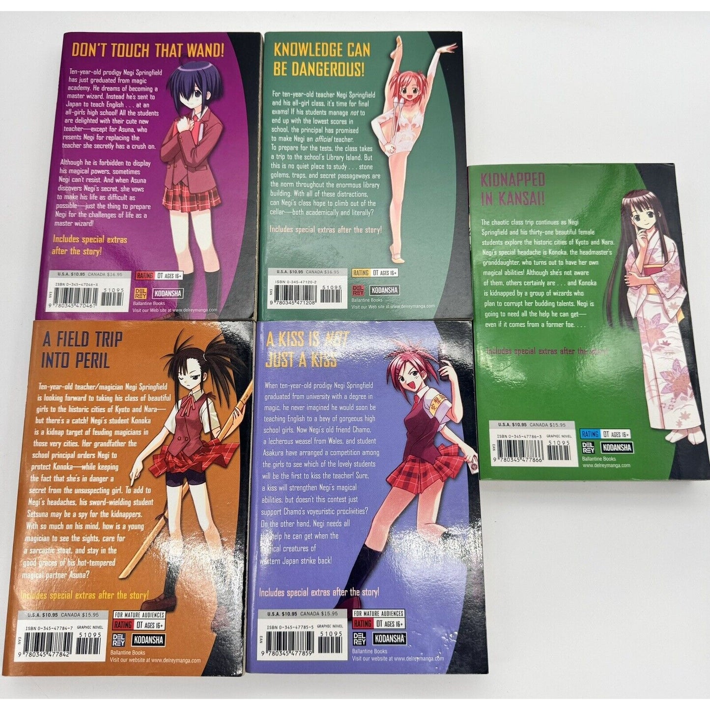 Negima! Manga Volumes 1 2 4 5 6 - Del Rey - Ken Akamatsu Lot Set