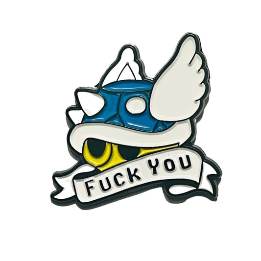 Mario Kart Blue Shell "F*** You" Enamel Pin