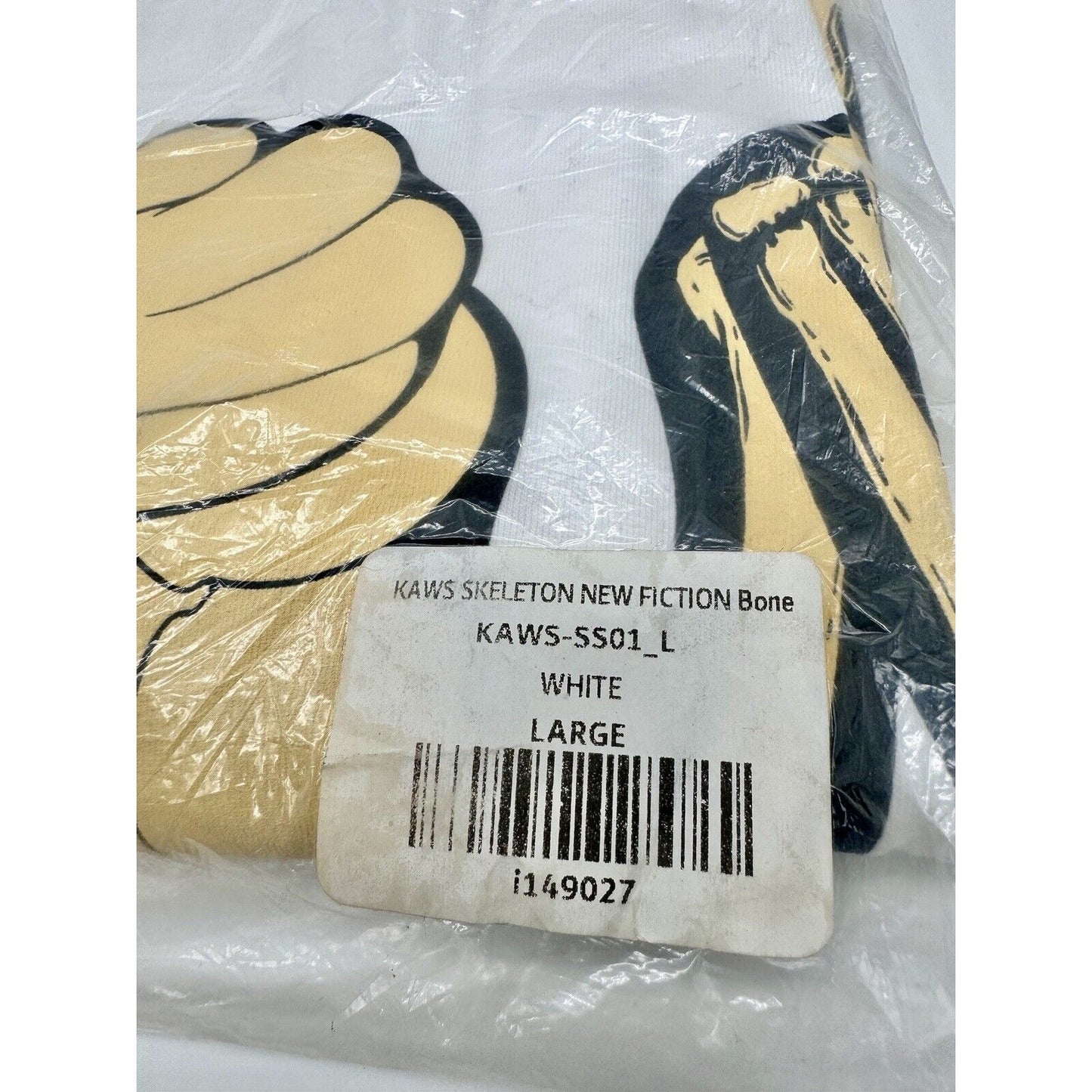 KAWS SKELETON NEW FICTION BONE T SHIRT LRG NEW WHITE SOLD OUT COMPANION