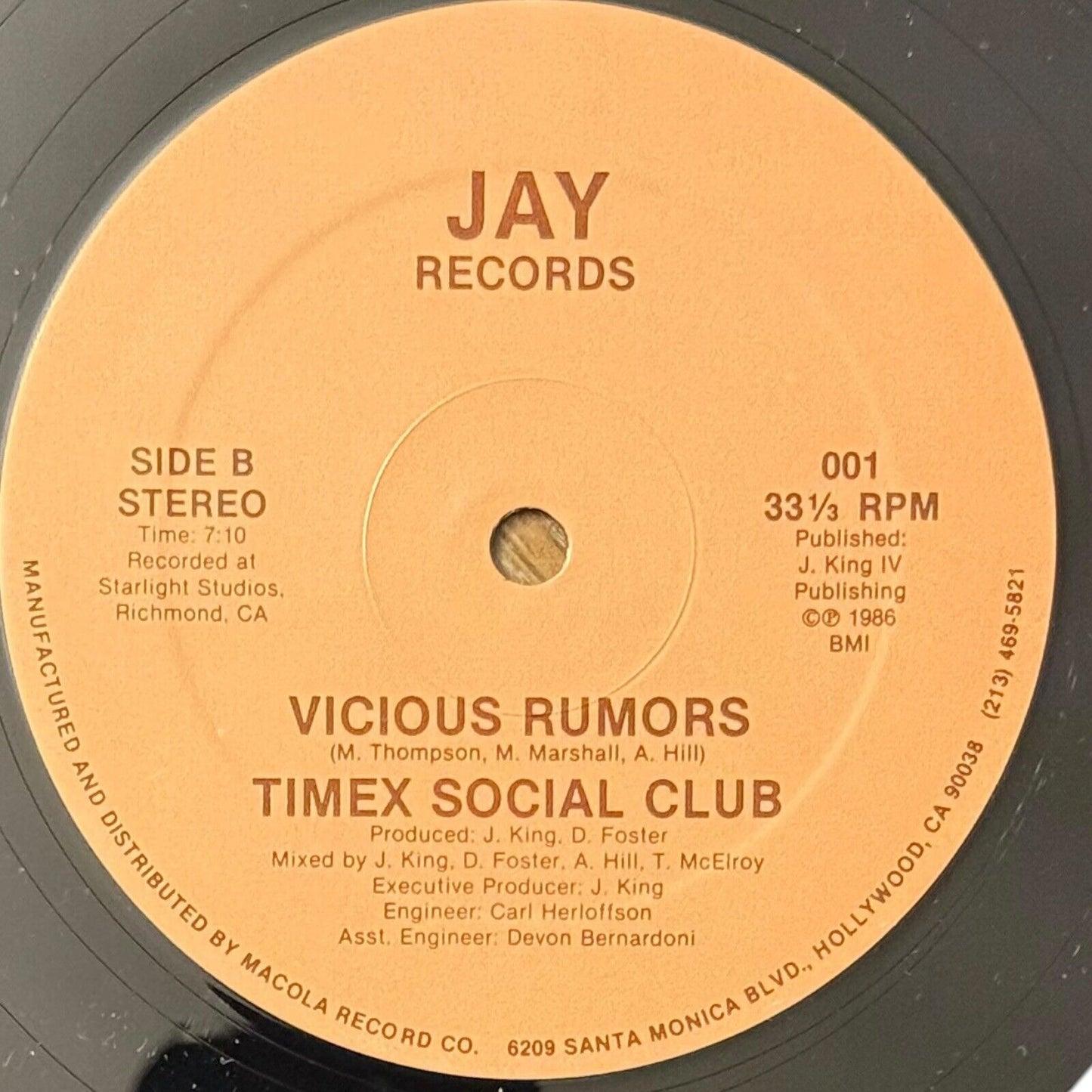 Timex Social Club Rumors Vinyl Record 80s Boogie Funk