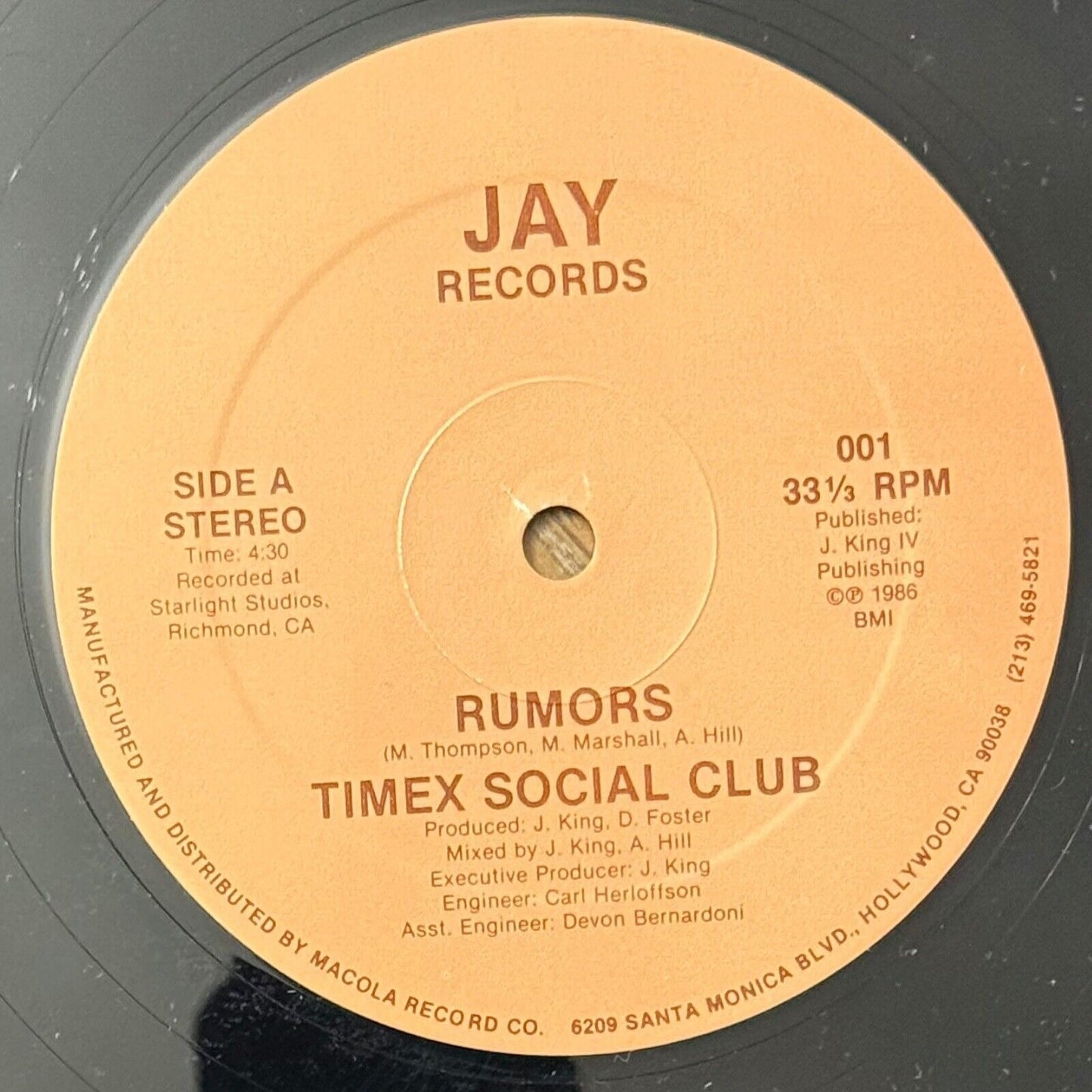 Timex Social Club Rumors Vinyl Record 80s Boogie Funk