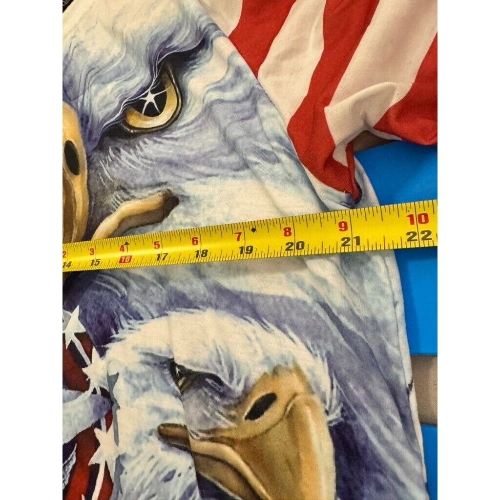 Bald Eagle American Flag Tee - Men's Poly Graphic T-Shirt 2XL