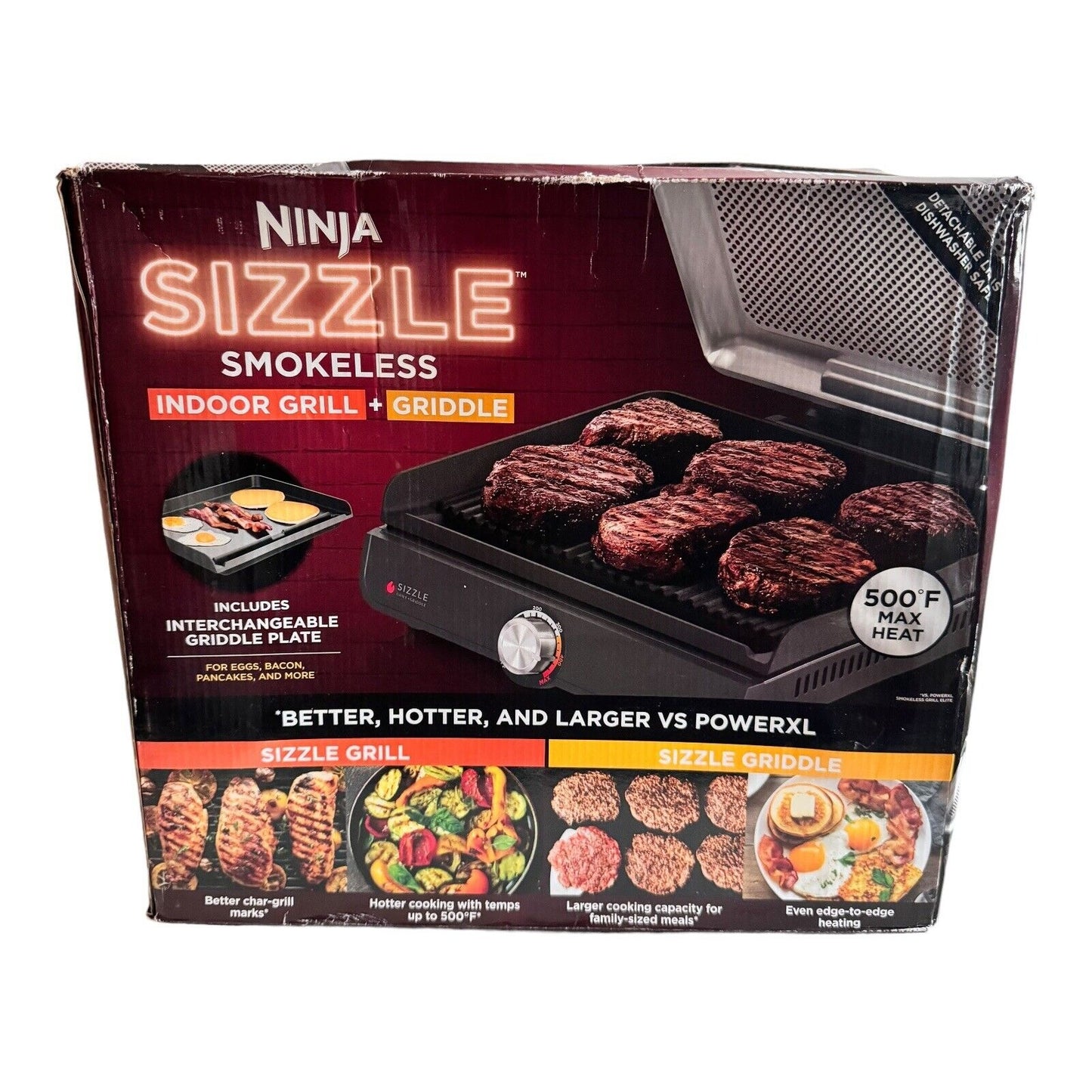 Ninja GR101 Sizzle Smokeless Indoor Grill & Griddle