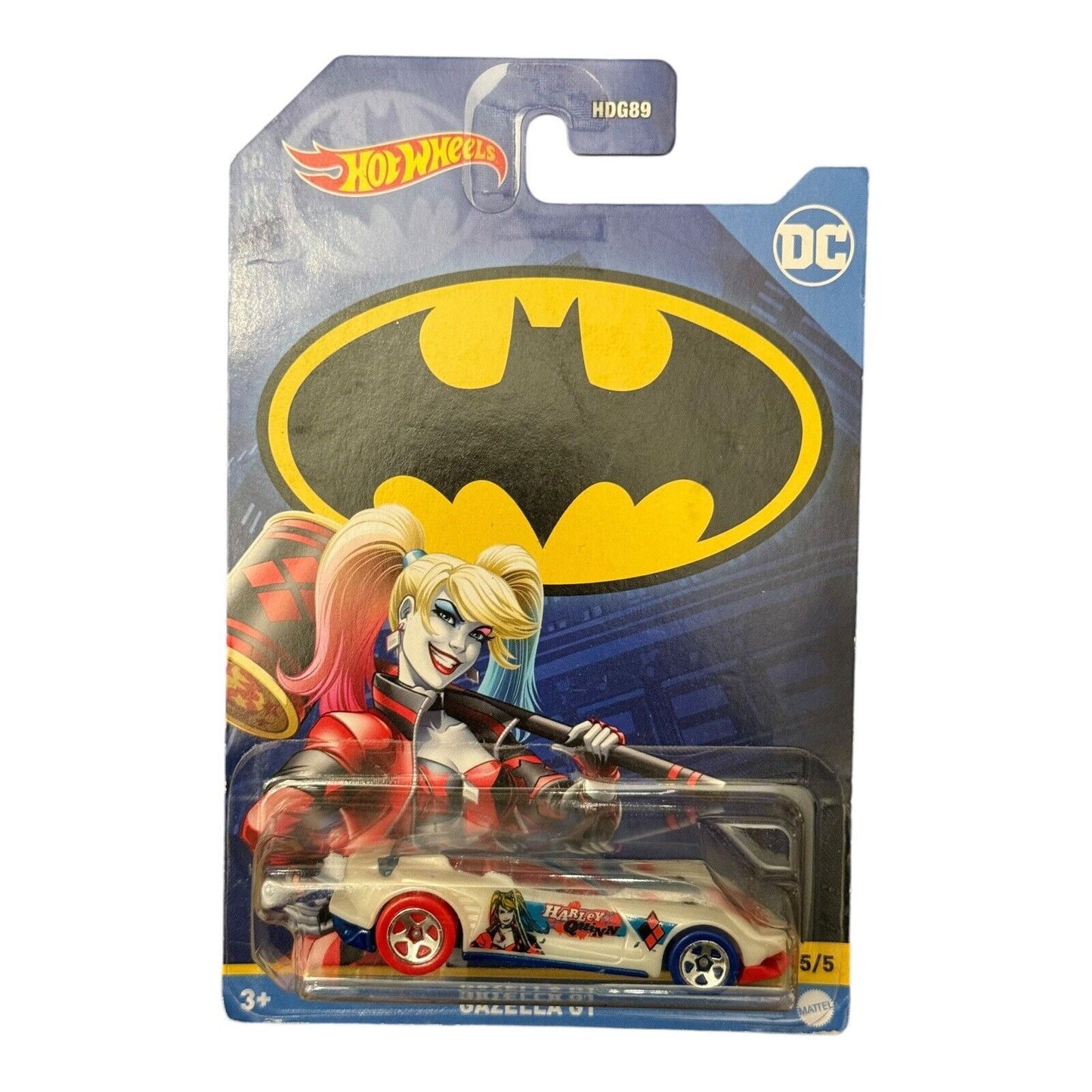 Hot Wheels Batman DC Comics Harley Quinn Gazella GT Playing Card Symbols Deco