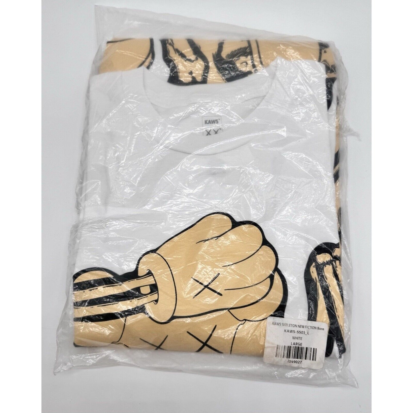 KAWS SKELETON NEW FICTION BONE T SHIRT LRG NEW WHITE SOLD OUT COMPANION