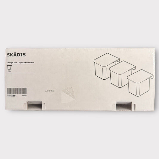 IKEA SKADIS Containers With Lid Gray 3 Pack, 803.469.22 - NEW IN BOX