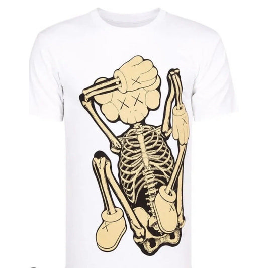 KAWS SKELETON NEW FICTION BONE T SHIRT LRG NEW WHITE SOLD OUT COMPANION