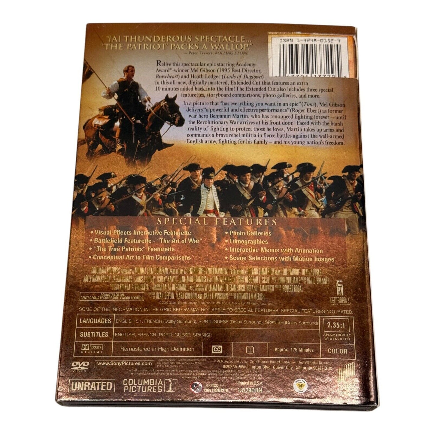 The Patriot Extended Cut Mel Gibson DVD