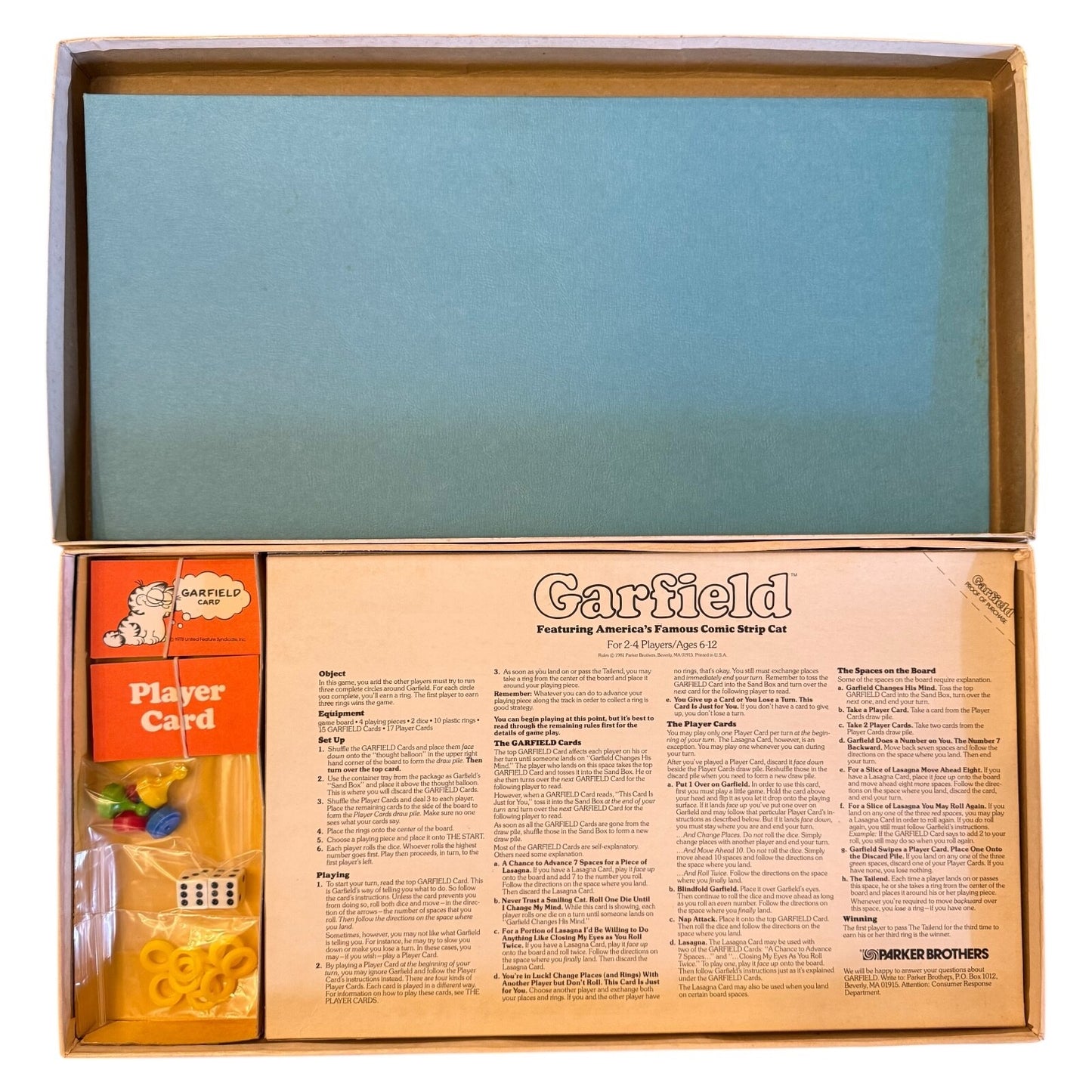 Garfield The Cat Board Game 1978 Parker Brothers – Vintage Comic Game