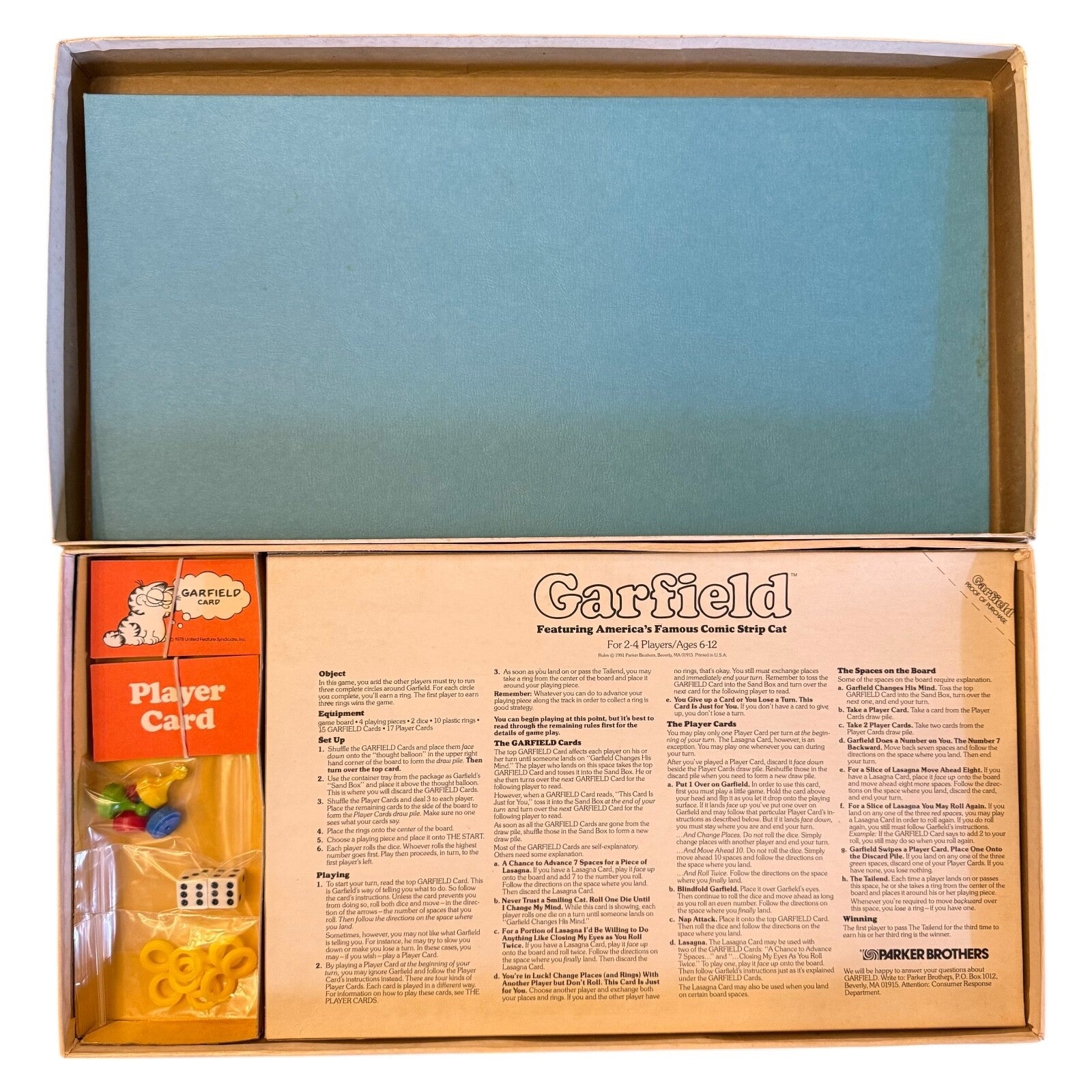 Garfield The Cat Board Game 1978 Parker Brothers – Vintage Comic Game