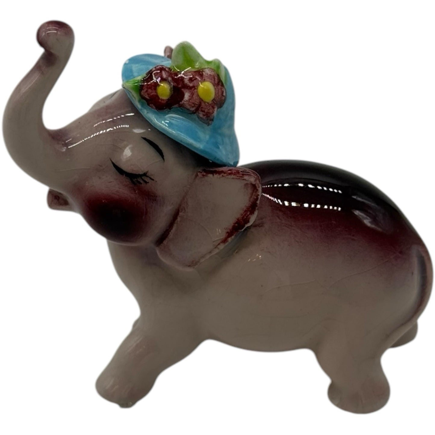Rare Vintage Ceramic Anthropomorphic Elephant Family Figurines Complete 3 Pc Set