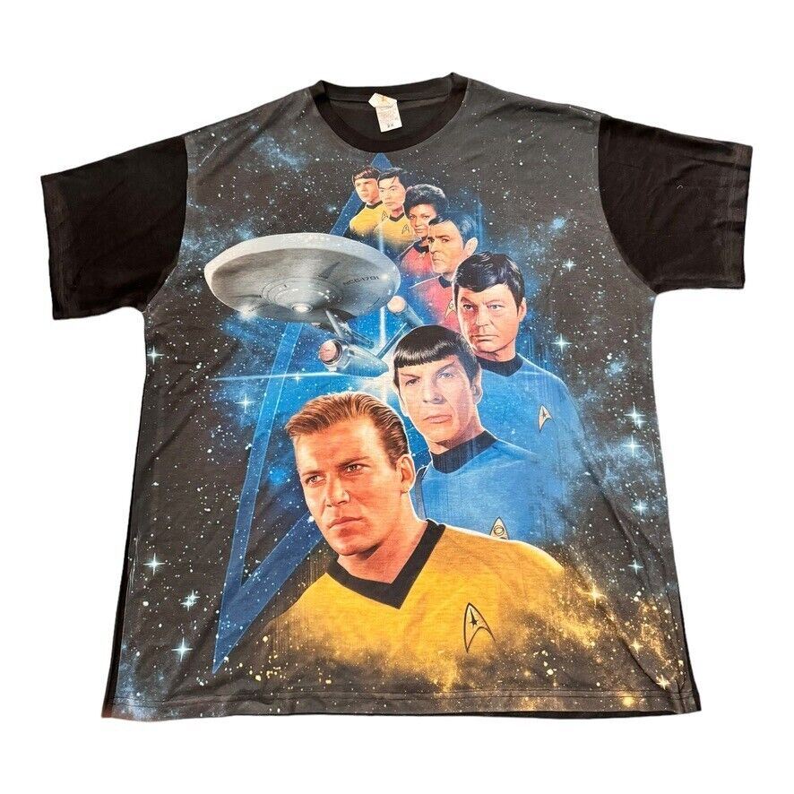 Star Trek The Original Series T-Shirt - Black 2XL Sci-Fi Fan Art Space Design