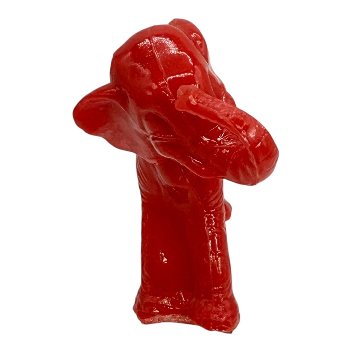 Red Elephant Figurine Statue Animal Collectible Home Decor Display Small