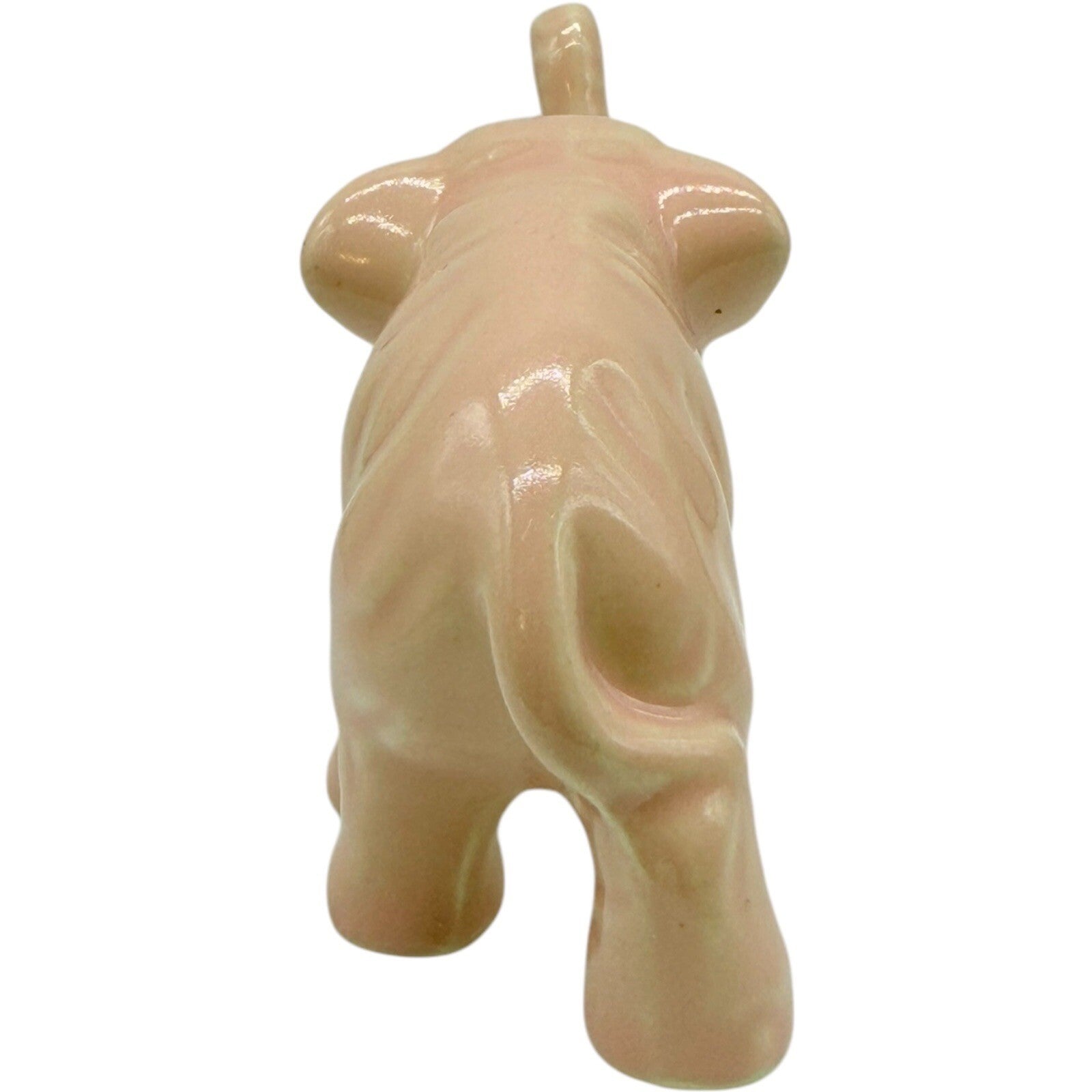Pink Elephant Figurine Ceramic Animal Statue Home Decor Shelf Display