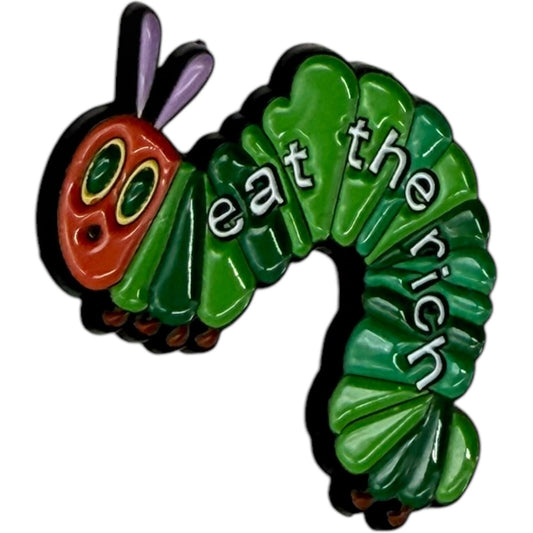 Eat The Rich Enamel Pin Political Statement Novelty Lapel Pin