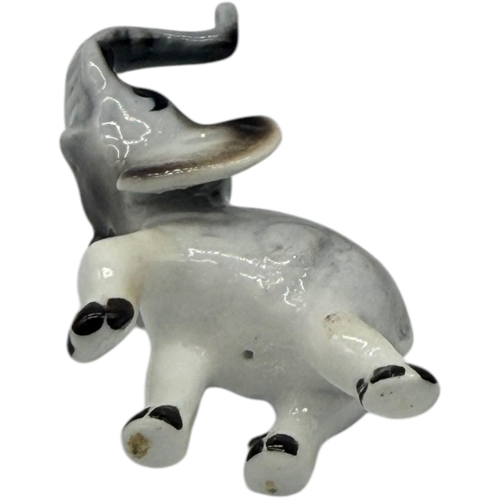 Vintage Rare Japanese Ceramic Miniature Elephant Figurines - Parent & Child