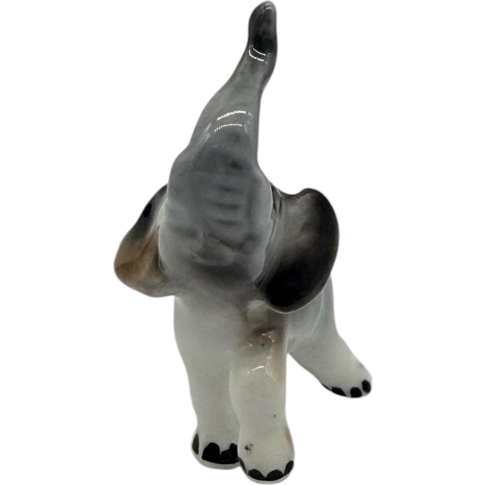 Rare Vintage Japan Ceramic Miniature Elephant Figurines - Parent & Child Set