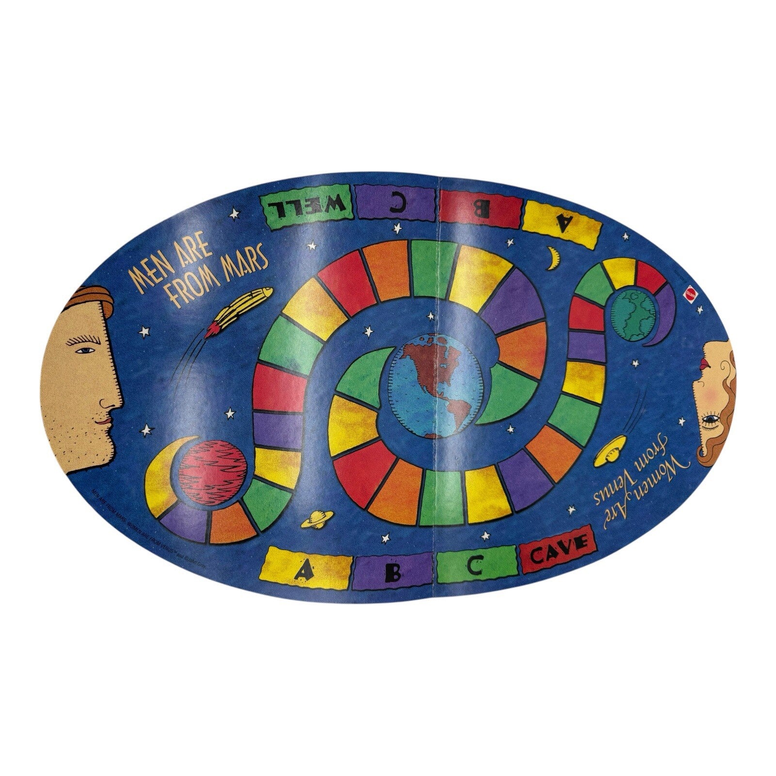 Men Are From Mars Board Game Mattel 1990s – Vintage Adult Party Game Used