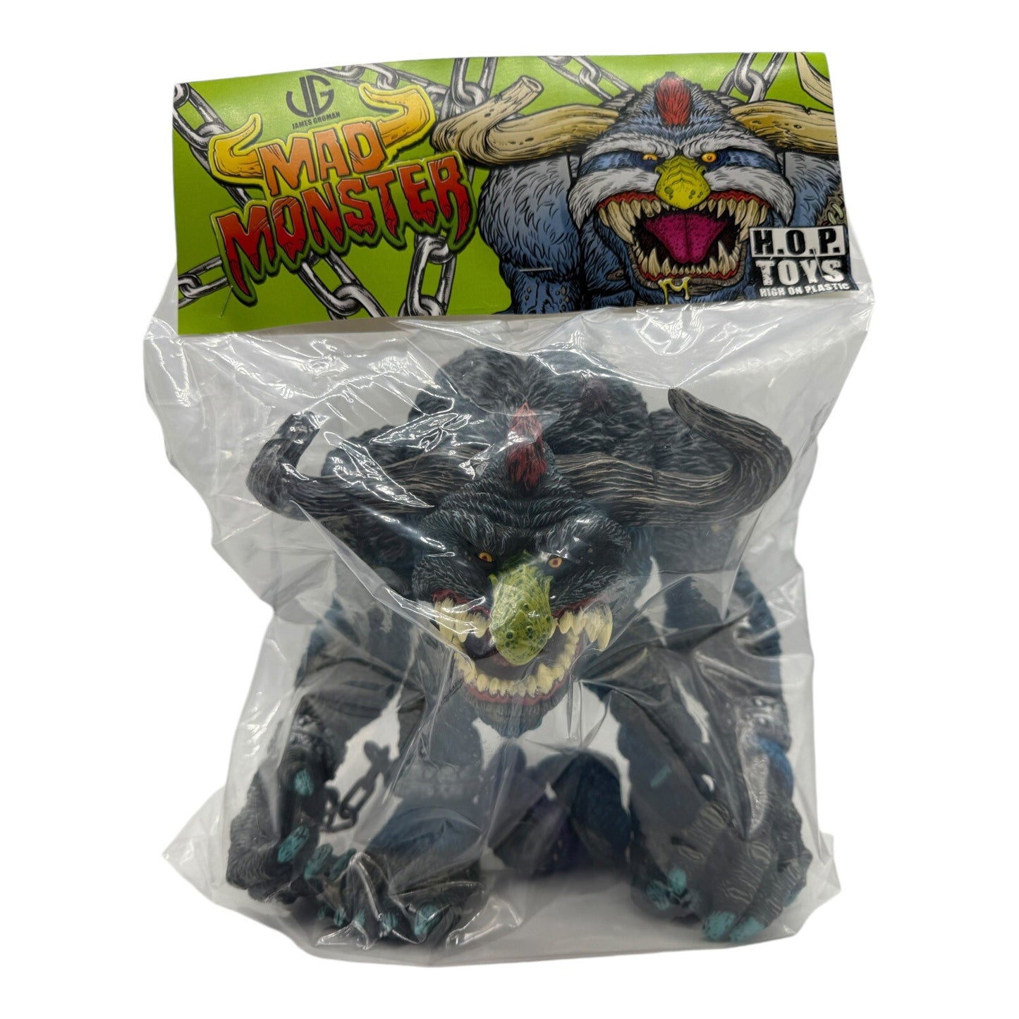 James Groman Mad Monster Limited Vinyl Figure H.O.P. Toys Blue Grey Designer Toy