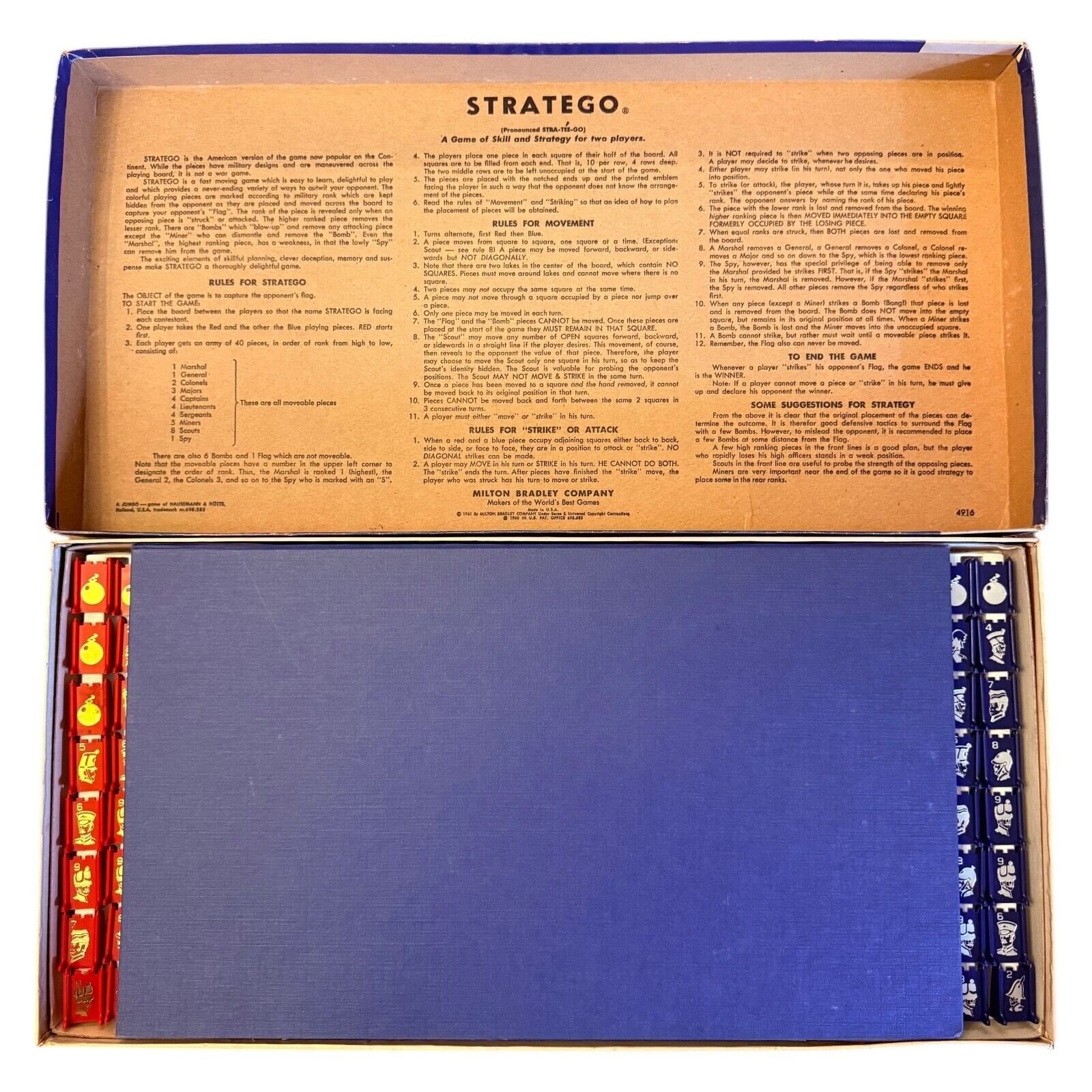 Stratego Board Game Milton Bradley 1970 – Vintage Strategy Classic