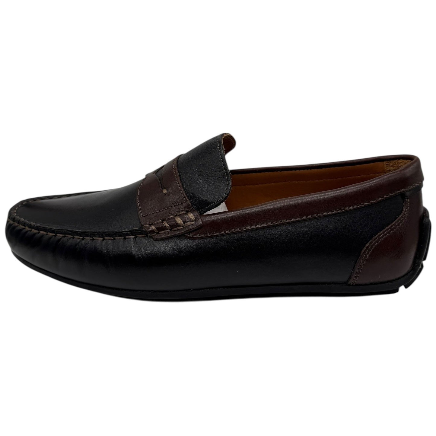 Johnston & Murphy Mens Penny Loafer Driving Shoes Black Brown Leather Size 8.5 M