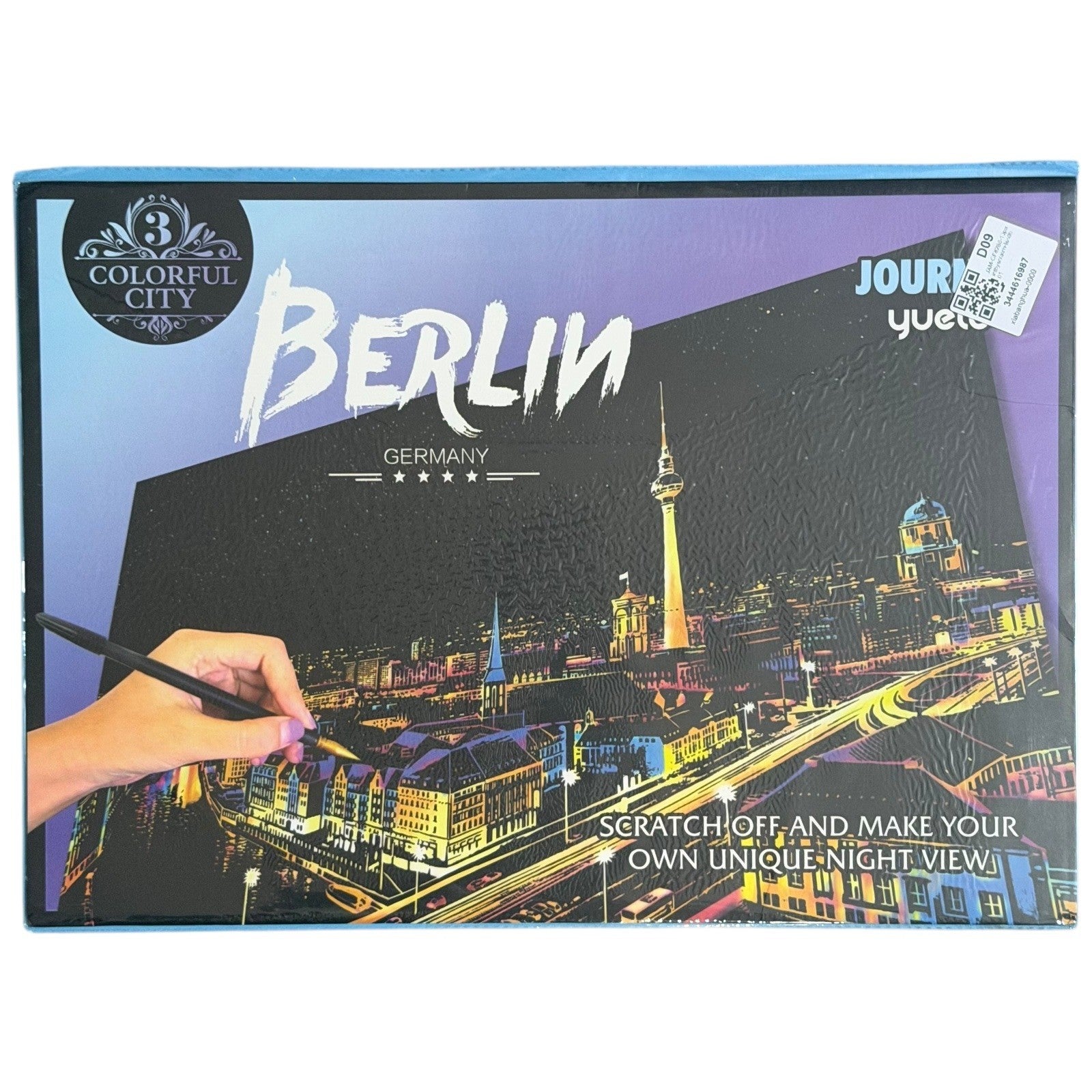 Lot of 14 Scratch Art Boards Colorful City Night View – Mixed Set No Stylus