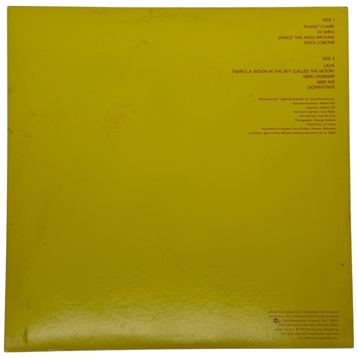 The B 52s Self Titled Debut Album Vinyl Record 1979 Warner Bros BSK 3355