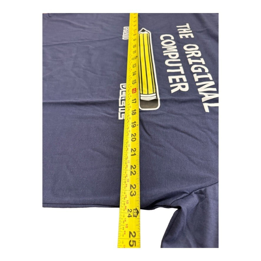 Blue 2XL Funny T-Shirt - "The Original Computer" Design