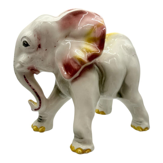 Ceramic Elephant Figurine Decor Accent Animal Statue Collectible Cute