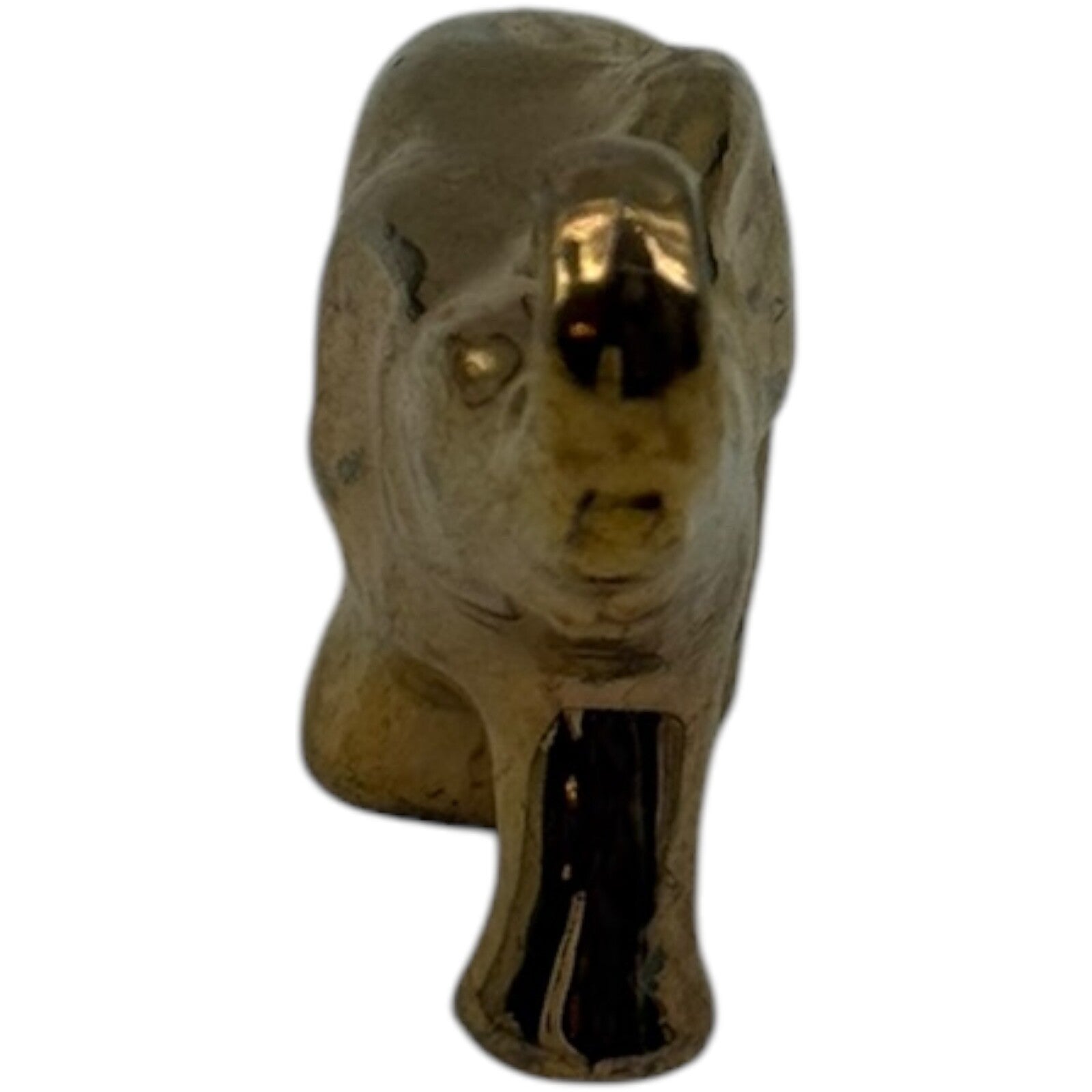 Vintage Gold Ceramic Elephant Family Figurines 3 Pc Set Display Japan