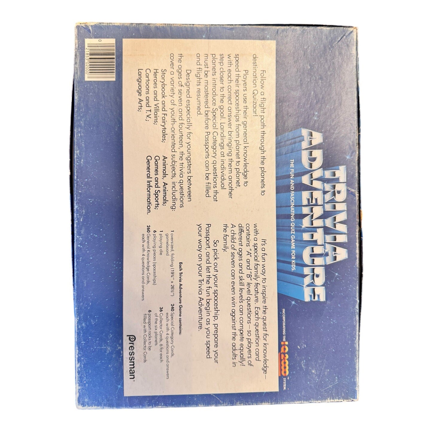 Trivia Adventure Board Game Pressman 1983 – Vintage Space Theme Quiz Game