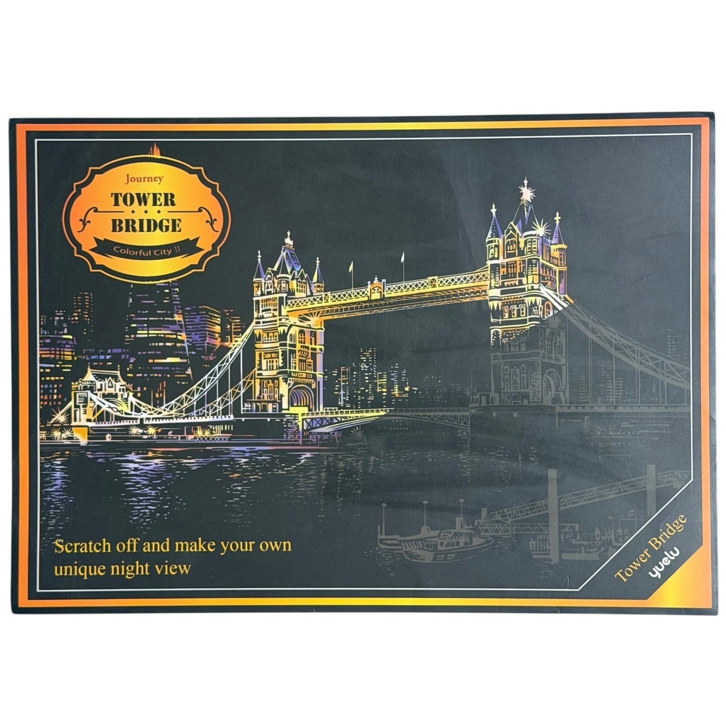 Lot of 14 Scratch Art Boards Colorful City Night View – Mixed Set No Stylus