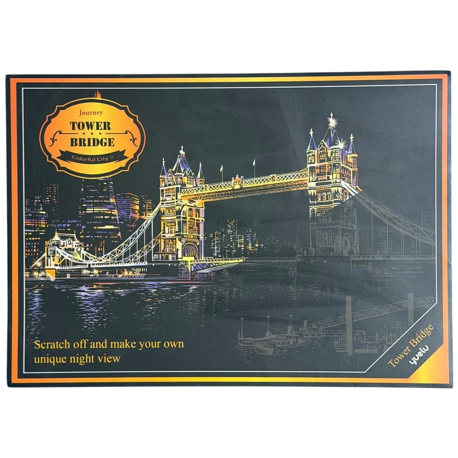 Lot of 14 Scratch Art Boards Colorful City Night View – Mixed Set No Stylus