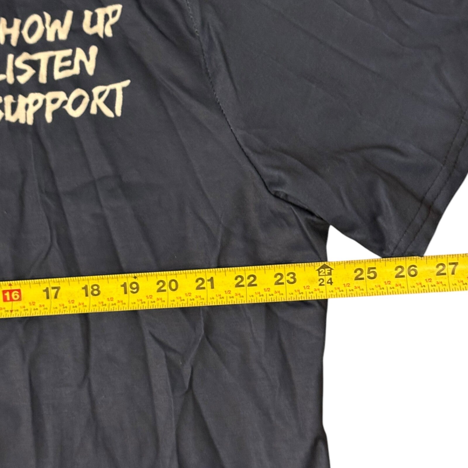 Graphic Shirt "Show Up, Listen, Support" Navy 2XL T-Shirt