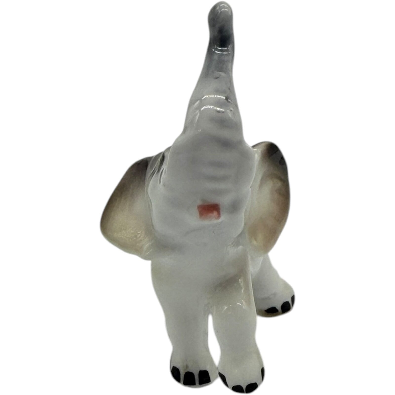 Vintage Japan Ceramic Miniature Elephant Figurines - Parent & Child - Good Luck