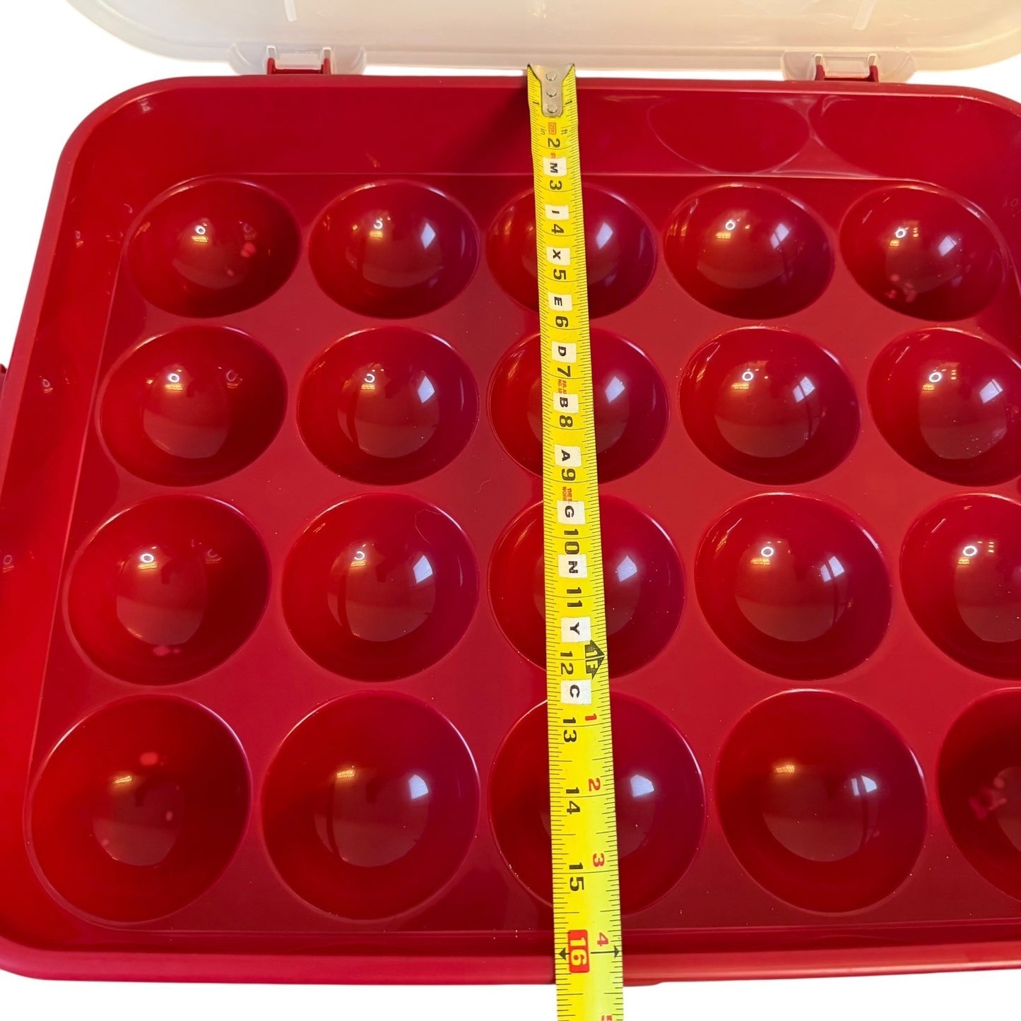 Sterilite 1976LAB Ornament Case Set of 3 Red Plastic 20-Count Storage Trays