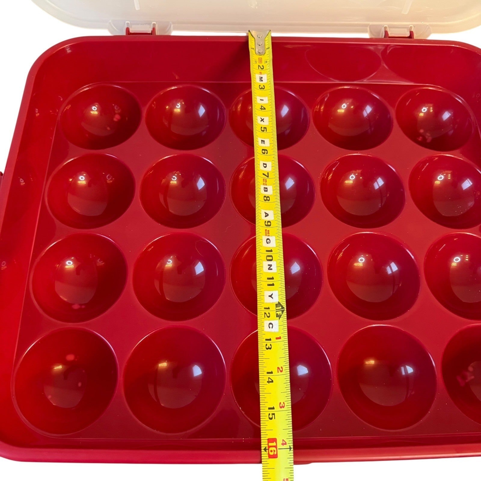 Sterilite 1976LAB Ornament Case Set of 3 Red Plastic 20-Count Storage Trays