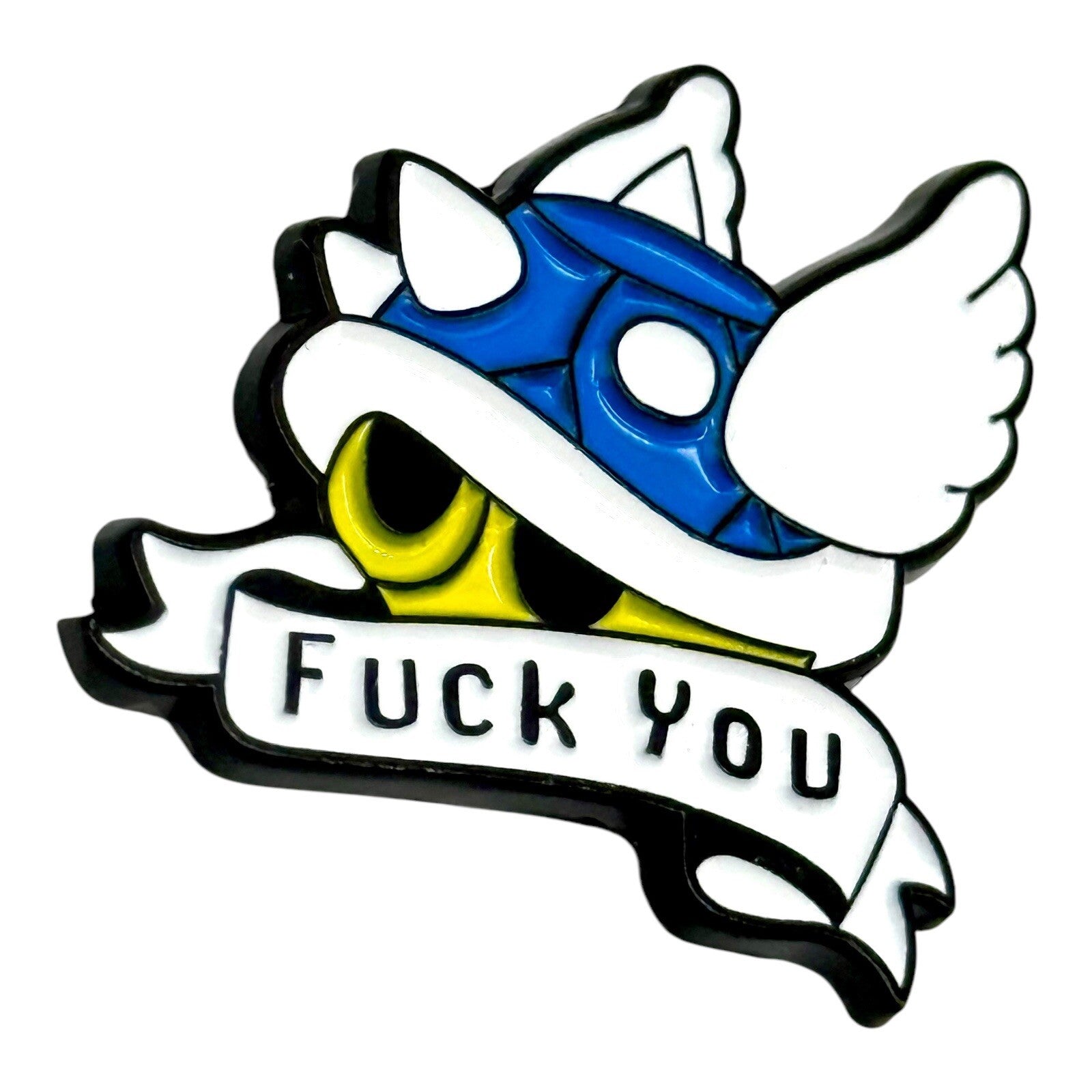 Mario Kart Blue Shell "F*** You" Enamel Pin