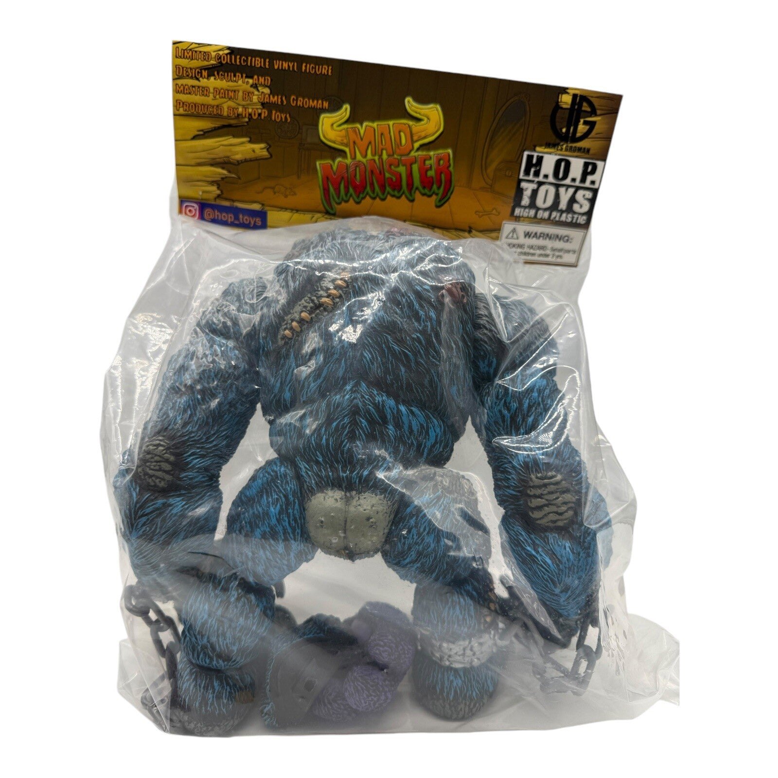 James Groman Mad Monster Limited Vinyl Figure H.O.P. Toys Blue Grey Designer Toy